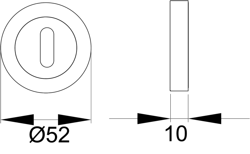 EZ1332 Rosette Set, Round Plate, Simple Key OB, Graphite Color – thumbnail 2